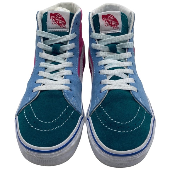 Vans Womens Shoes Sk8 Hi Sneakers Size 6.5 Multi Color Canvas High Leather - Picture 5 of 13